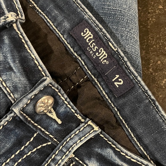 Miss Me Blue Boot Cut Jeans with Silver Embellishments - Picture 2 of 4